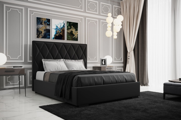 Łóżko tapicerowane LEO wzór karo