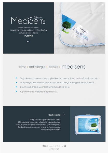 Kołdra letnia AMZ Antiallergic Classic - medisens ulotka