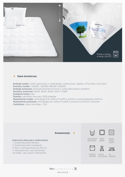 Kołdra 4 pory roku AMZ Antiallergic Classic - medisens ulotka