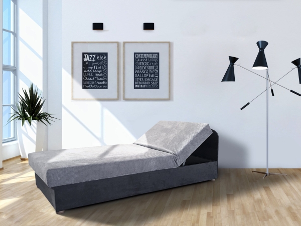 Łóżko tapicerowane LISA tapczan jednoosobowy z pojemnikiem
