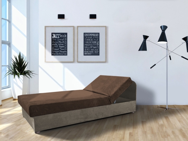 Łóżko tapicerowane LISA tapczan jednoosobowy z pojemnikiem