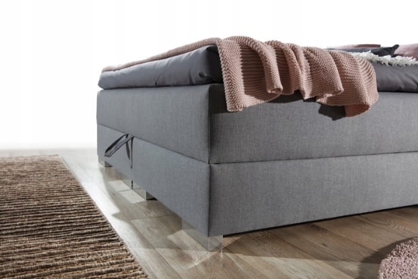 Łóżko kontynentalne OLI bez zagłówka z pojemnikiem na pościel