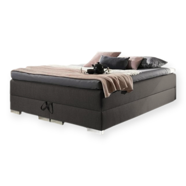 Łóżko kontynentalne OLI bez zagłówka z pojemnikiem na pościel