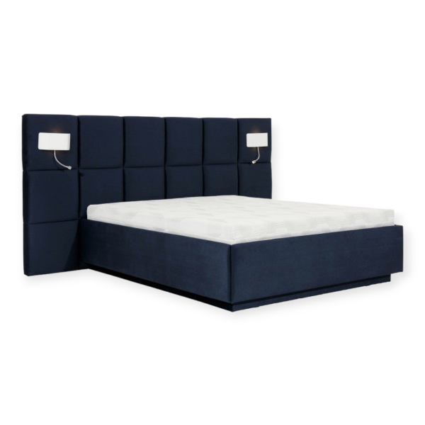 Łóżko tapicerowane AMBER w kwadraty