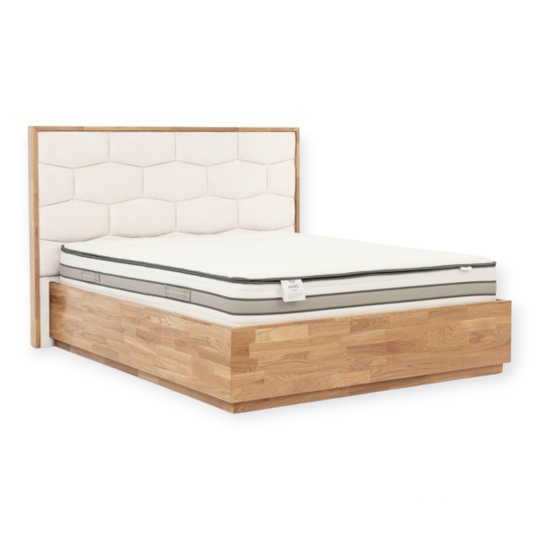 Łóżko drewniane Oscar z tapicerowanym zagłówkiem