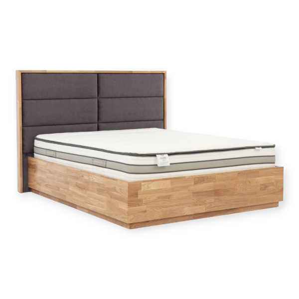 Łóżko drewniane Oscar z zagłówkiem w panele poziome