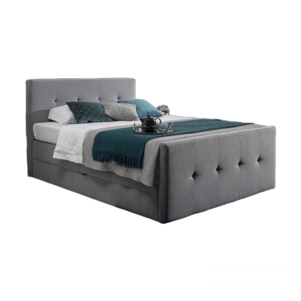 Łóżko tapicerowane NANCY z dwoma pojemnikami na pościel
