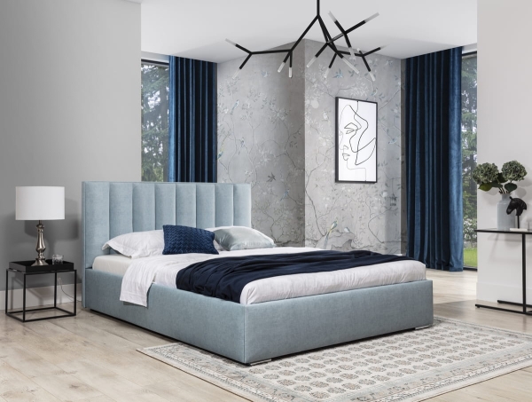 Łóżko tapicerowane NAOMI - pionowe pasy