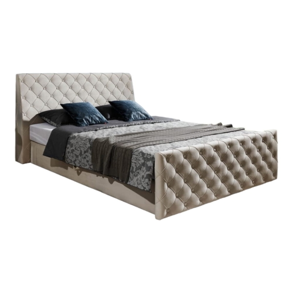 Łóżko kontynentalne VICKY z dwoma pojemnikami na pościel