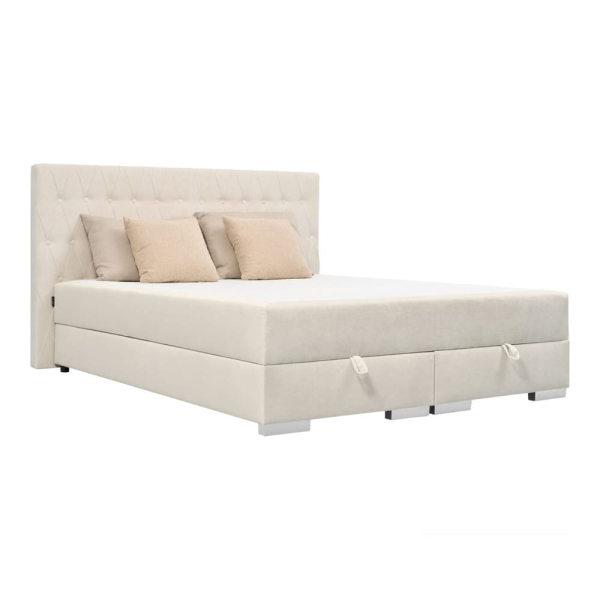 Łóżko kontynentalne JUSTIN z materacem i pojemnikiem na pościel