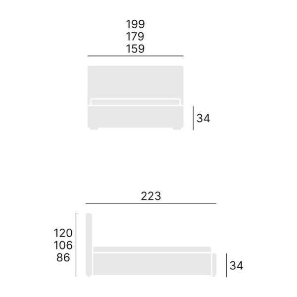 Łóżko STELLA -rozmiarowka