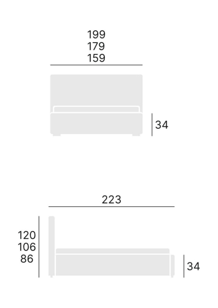 Łóżko Sara - wymiary