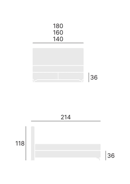 Łóżko LOGAN - wymiary