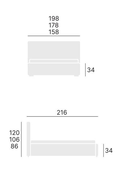 Łóżko CORTINA  wymiary