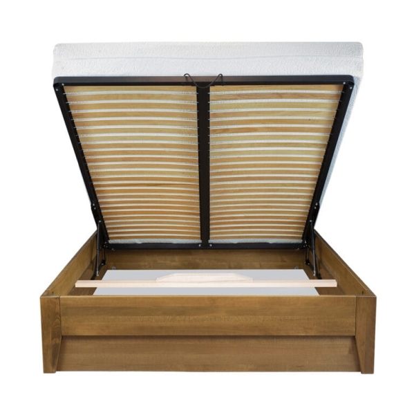 Łóżko bukowe LK189 BOX z pojemnikiem na pościel