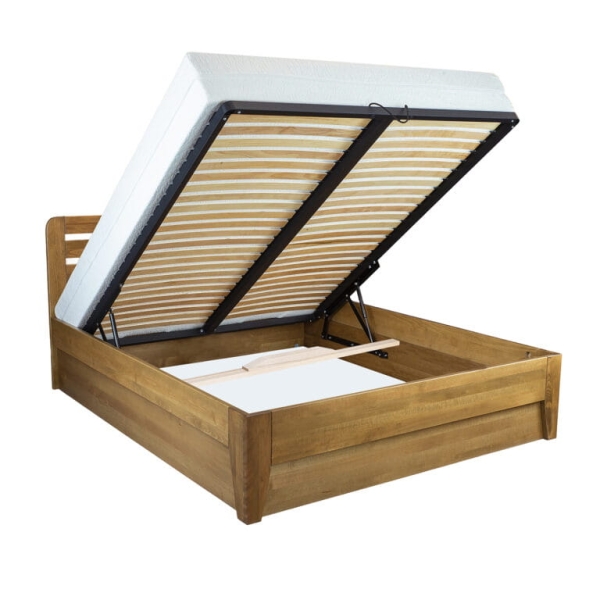 Łóżko bukowe LK189 BOX z pojemnikiem na pościel