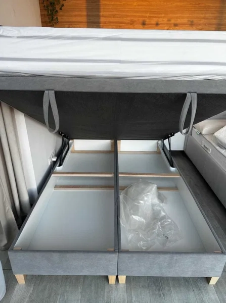 Łóżko kontynentalne JOY 140x200 z pojemnikiem ekspozycja