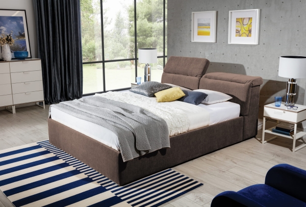 Łóżko tapicerowane JESSICA z regulacją zagłówka