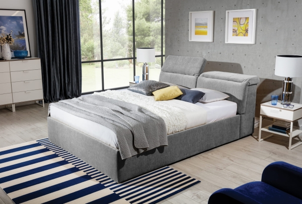 Łóżko tapicerowane JESSICA z regulacją zagłówka