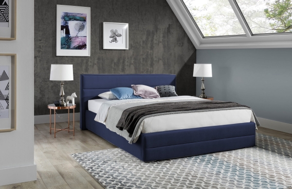 Łóżko tapicerowane THOMAS w poziome pasy