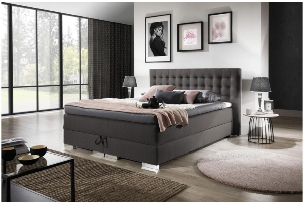 Łóżko kontynentalne ROY z materacem i pojemnikiem na pościel