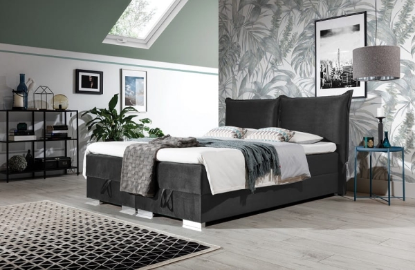 Łóżko kontynentalne OLIVIA zagłówek pillow z materacem