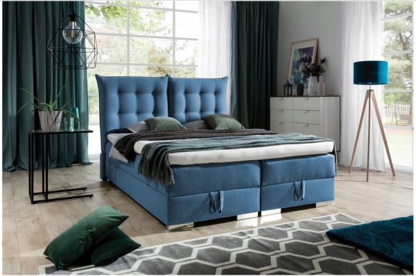 Łóżko kontynentalne GLORIA z regulowanym zagłówkiem