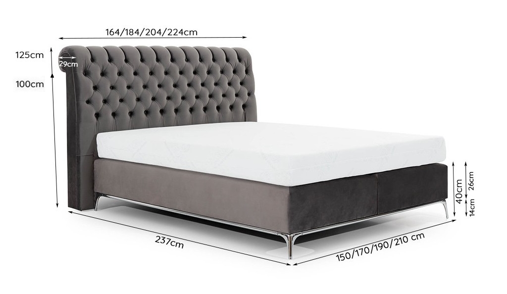 Łóżko Peter wymiary