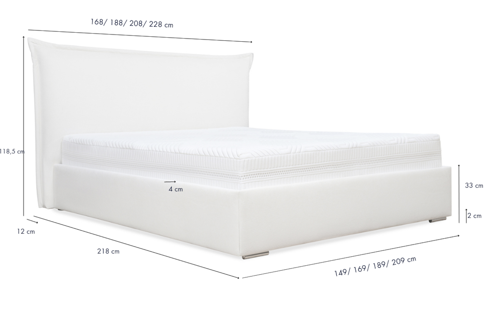 Łóżko Sophia wymiary